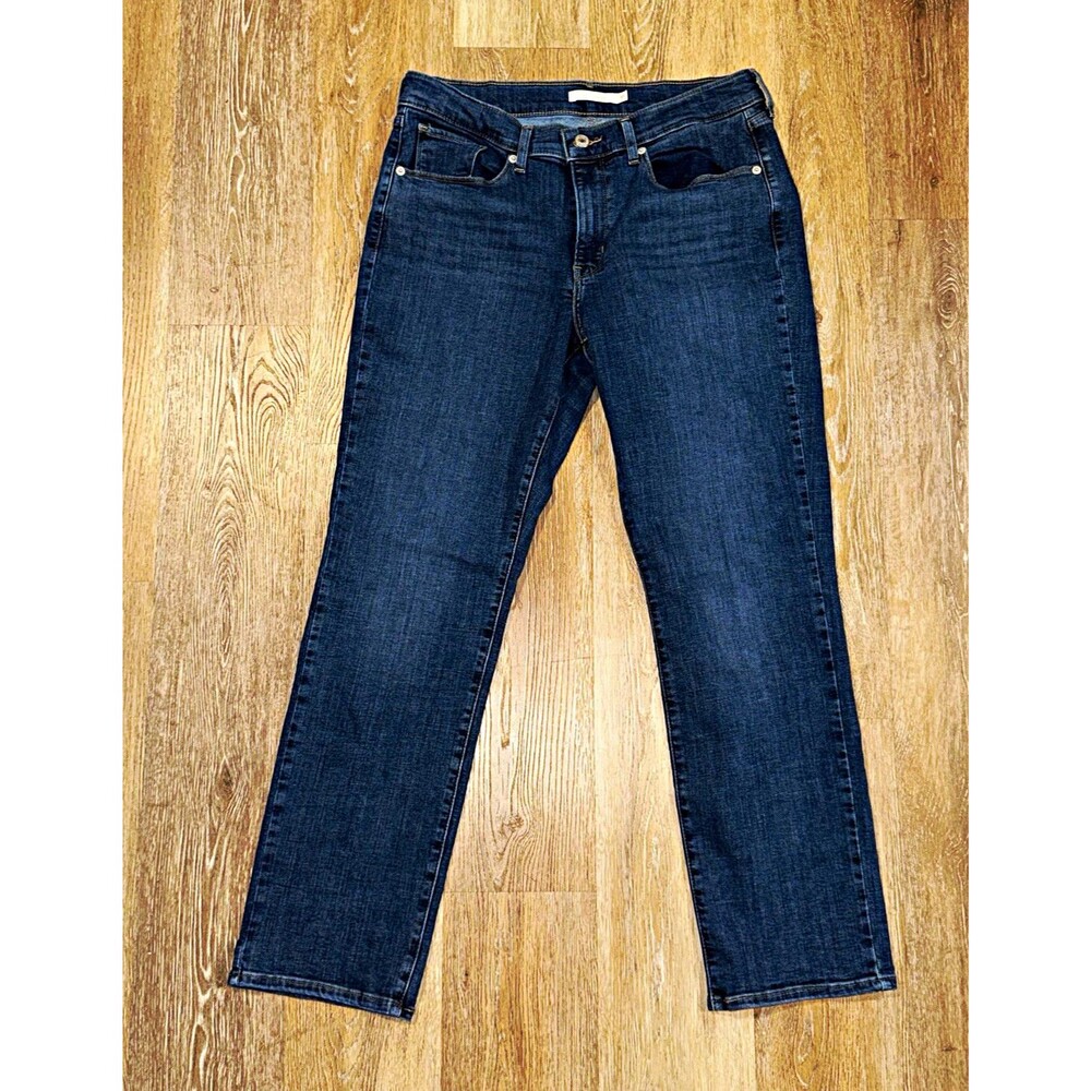 Levi’s 505 Women's Blue Denim Dark Wash Mid Rise Straight Leg Jeans 30x30 SKU-32